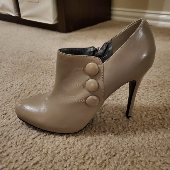 Guess Shoes - Guess Leather Stiletto Booties Ankle Boots Buttons